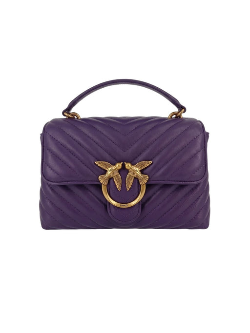Pinko Women's Purple Love Lady Quilted Leather Top Handle Bag-