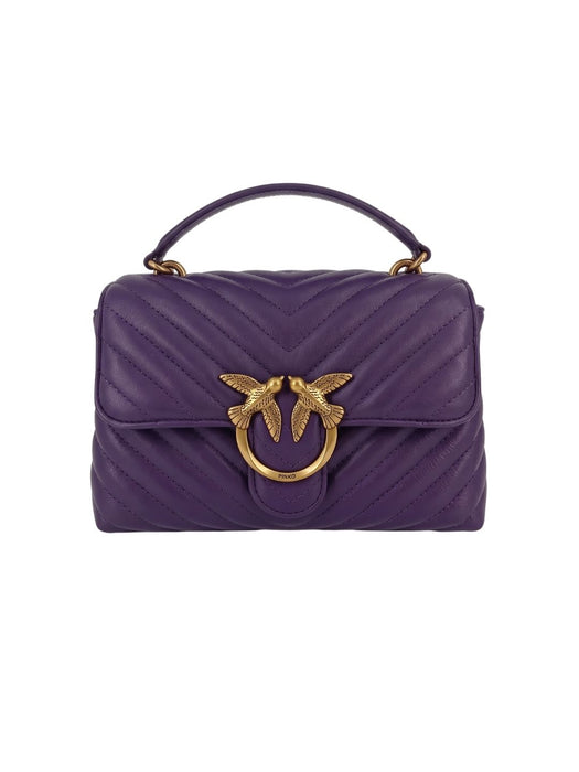 Pinko Women's Purple Love Lady Quilted Leather Top Handle Bag-