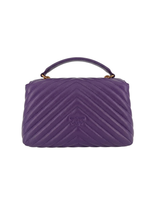 Pinko Women's Purple Love Lady Quilted Leather Top Handle Bag-