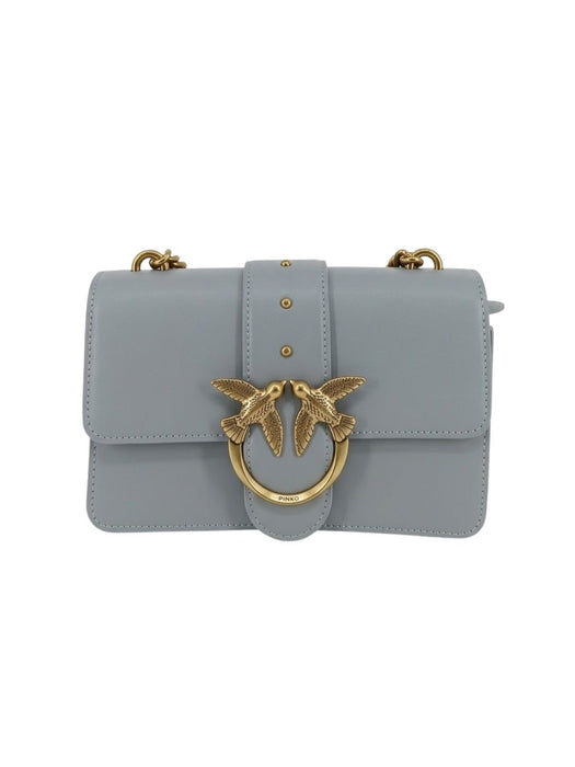 Pinko Women's Grey Love Mini Icon Leather Shoulder Bag
