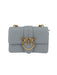 Pinko Women's Grey Love Mini Icon Leather Shoulder Bag
