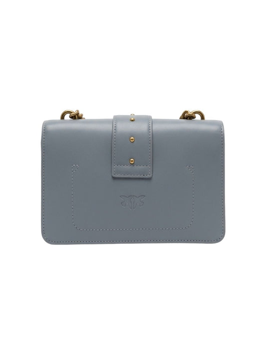 Pinko Women's Grey Love Mini Icon Leather Shoulder Bag