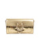 Pinko Women's Gold Love One Metallic Leather Shoulder Bag