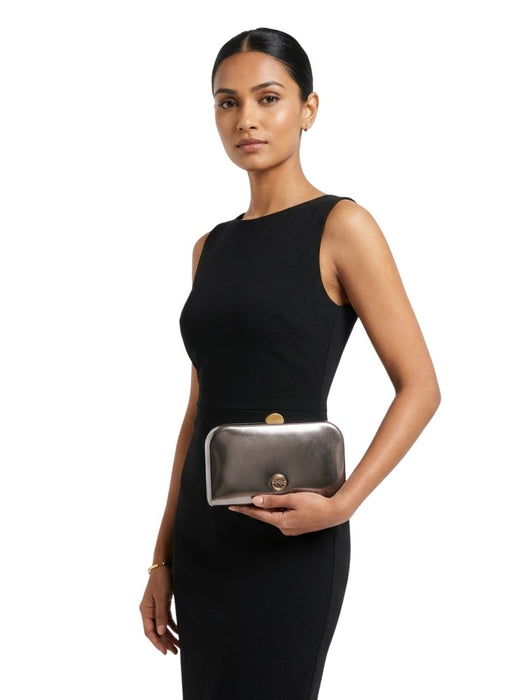 Pinko Women's Silver Vetraio Metallic Clutch