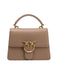 Pinko Women's Beige Love One Leather Top Handle Bag