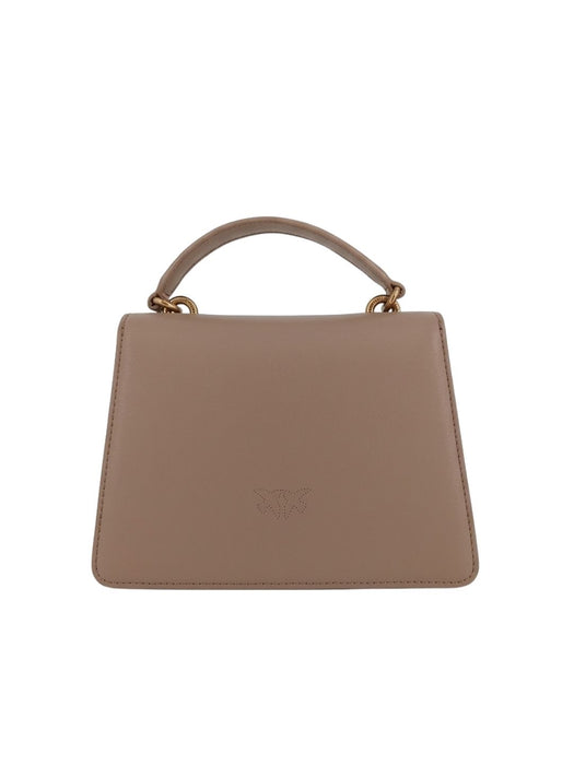 Pinko Women's Beige Love One Leather Top Handle Bag