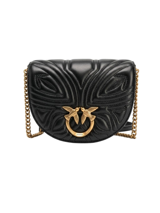 Pinko Women's Black Love Round Click Quilted Shoulder Bag