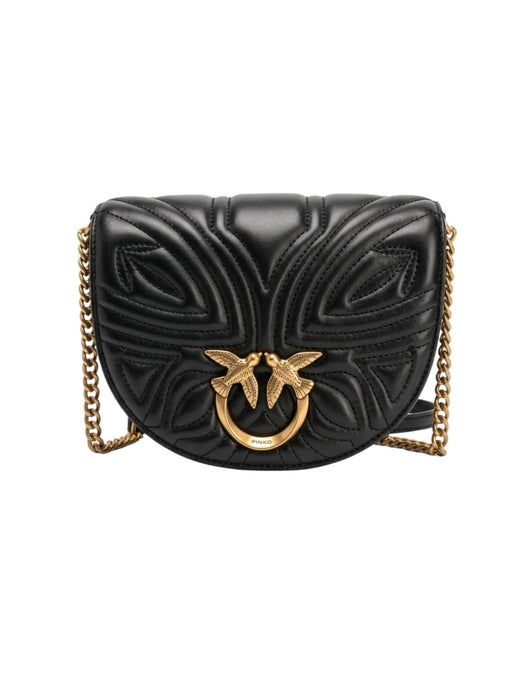 Pinko Women's Black Love Round Click Quilted Shoulder Bag