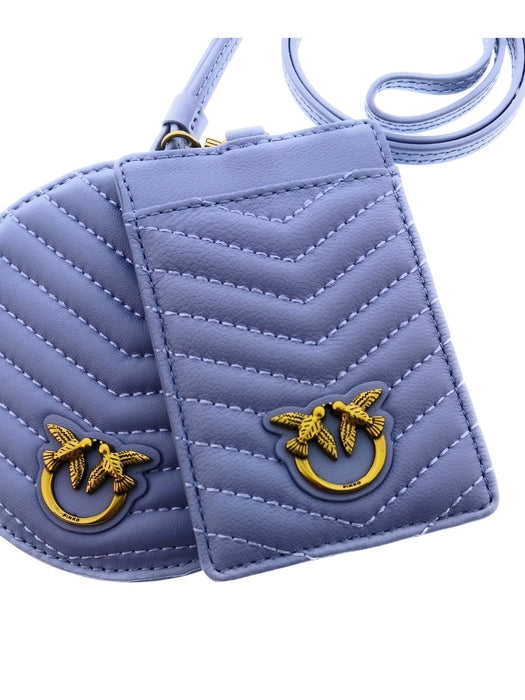 Pinko Women's Lilac Quilted Leather Mini Crossbody Bag Set