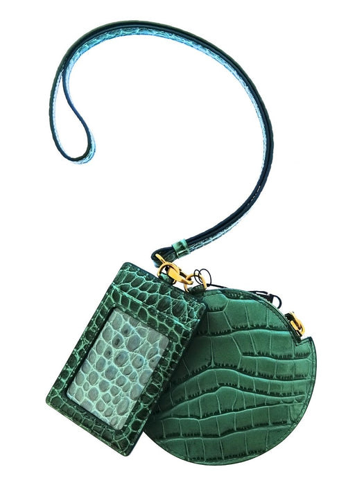 Pinko Women's Green Quilted Leather Mini Crossbody Bag Set