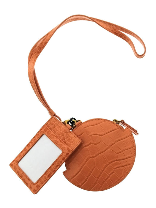 Pinko Women's Orange Quilted Leather Mini Crossbody Bag Set