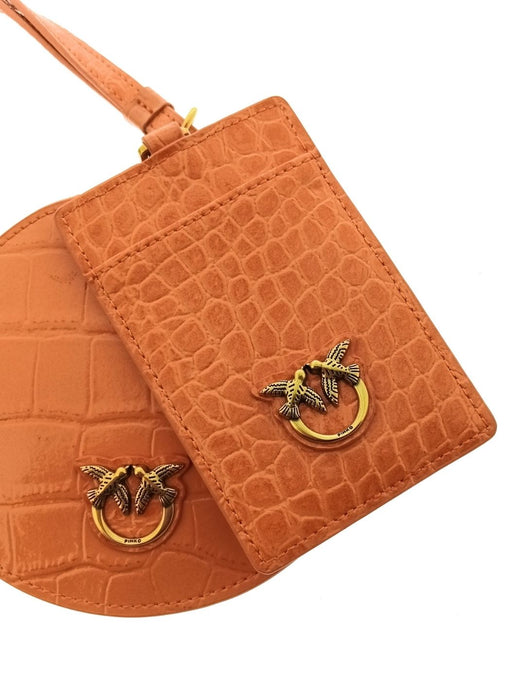Pinko Women's Orange Quilted Leather Mini Crossbody Bag Set