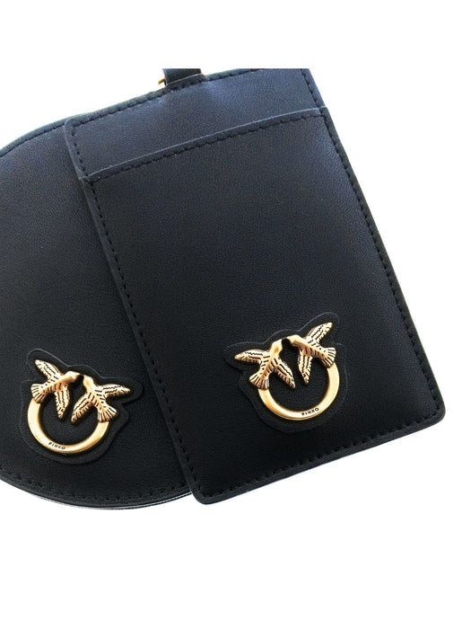 Pinko Women's Black Quilted Leather Mini Crossbody Bag Set