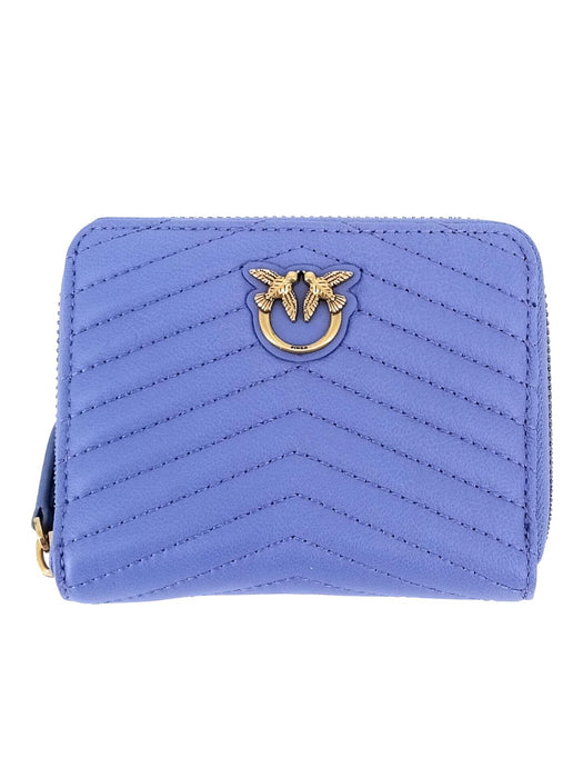 Pinko Women's Periwinkle Chevron Quilted Compact Zip Wallet