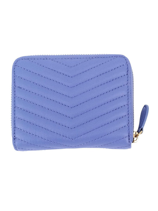 Pinko Women's Periwinkle Chevron Quilted Compact Zip Wallet