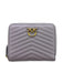 Pinko Women's Gray Chevron Quilted Compact Zip Wallet