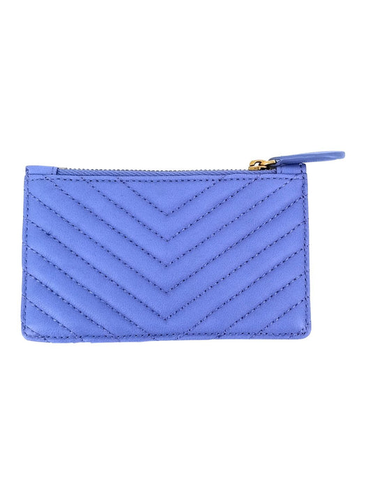 Pinko Women's Periwinkle Chevron Quilted Zip Card Holder