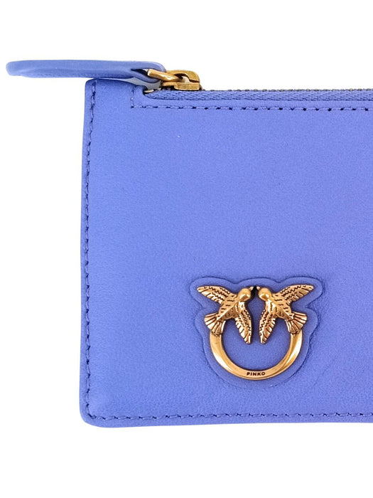 Pinko Women's Periwinkle Chevron Quilted Zip Card Holder