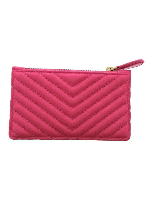 Pinko Women's Pink Airone Leather Zip Card Holder