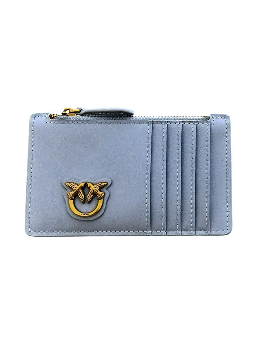 Pinko Women's Light Blue Colorblock Zip Card Holder
