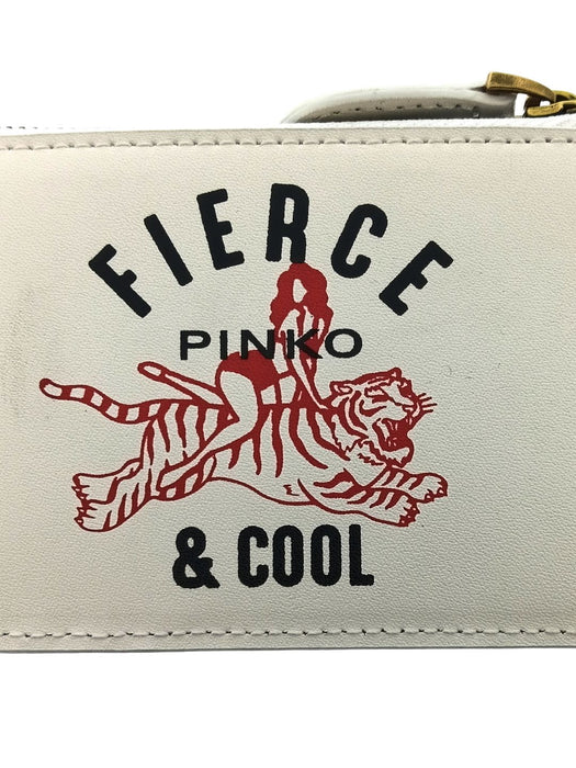Pinko Women's Ivory Fierce Graphic Zip Card Holder Set