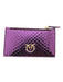 Pinko Women's Purple Airone Snake Embossed Leather Card Holder