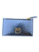 Pinko Women's Blue Airone Snake Embossed Leather Card Holder
