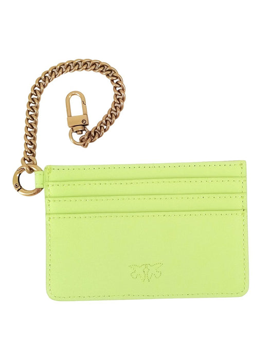 Pinko Women's Lime Green Chain Strap Card Holder