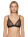 Pinko Women's Black Logo-Lace Triangle Bralette-L