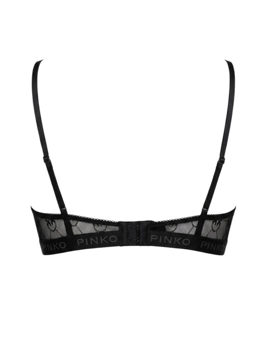 Pinko Women's Black Logo-Lace Triangle Bralette