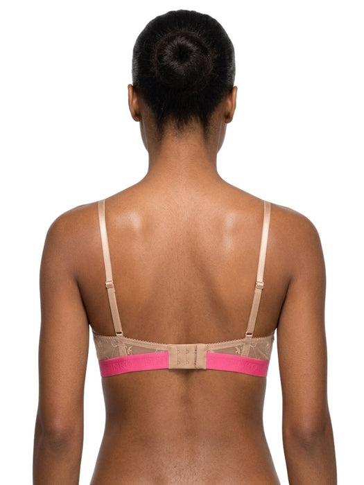 Pinko Women's Pink Logo-Lace Triangle Bralette