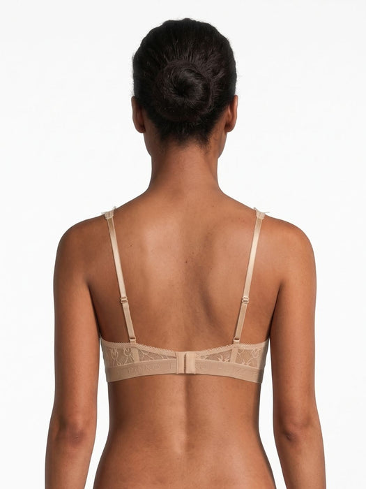 Pinko Women's Beige Logo-Lace Triangle Bralette