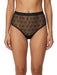 Pinko Women's Black Logo-Mesh High-Waist Briefs-XS
