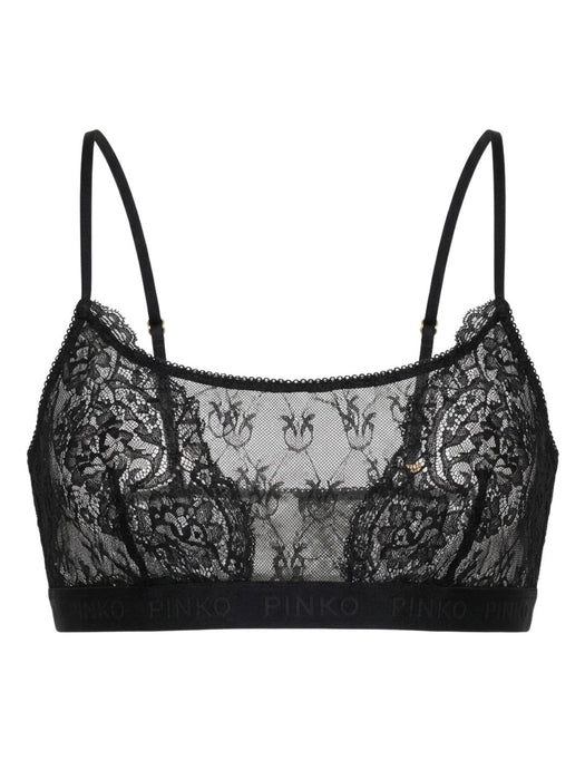 Pinko Women's Black Floral-Lace Square-Neck Bralette-L