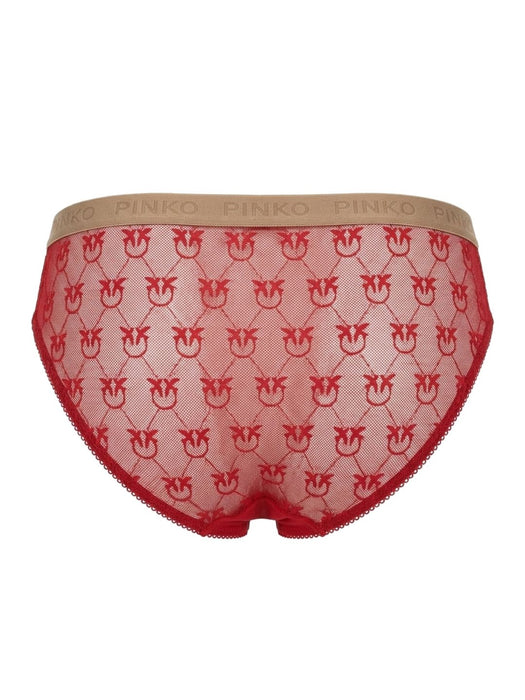 Pinko Women's Red Logo-Lace Mid-Rise Briefs