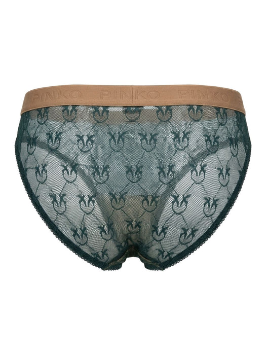 Pinko Women's Green Logo-Lace Mid-Rise Briefs