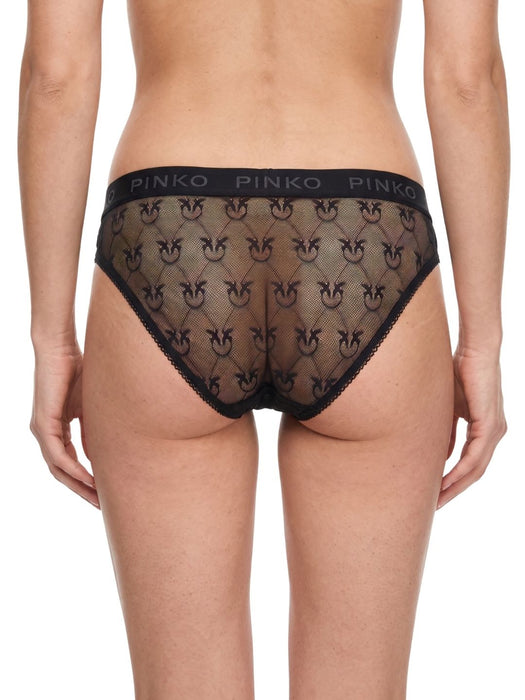 Pinko Women's Green Logo-Lace Mid-Rise Briefs
