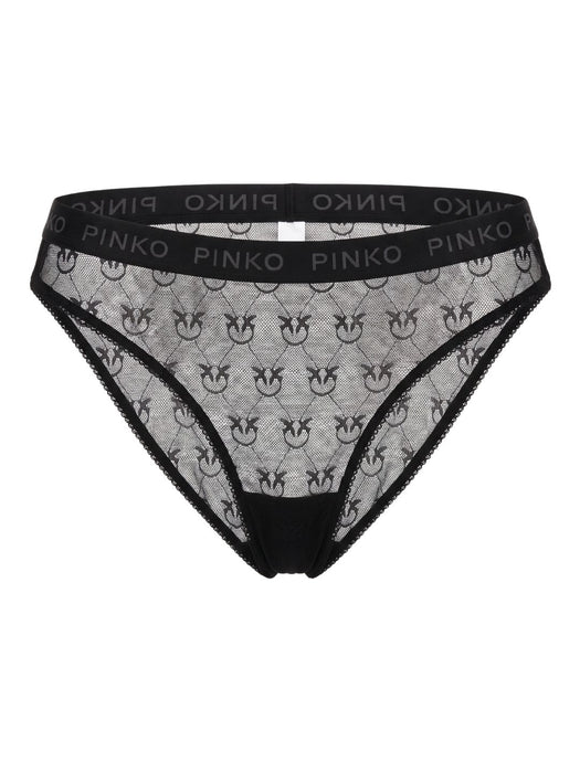 Pinko Women's Green Logo-Lace Mid-Rise Briefs