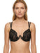 Pinko Women's Black Mesh Strappy Underwire Bra