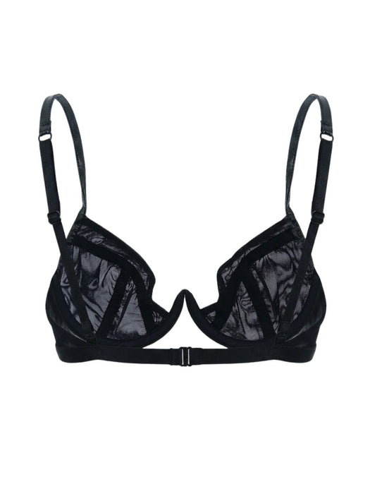 Pinko Women's Black Floral-Lace Strappy Underwire Bra