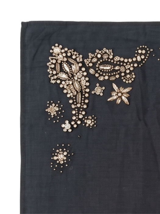 Pinko Women's Black Cotton Embellished Neckerchief