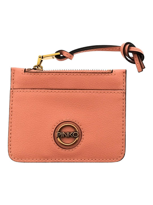 Pinko Women's Coral Zip Card Holder with Wrist Strap
