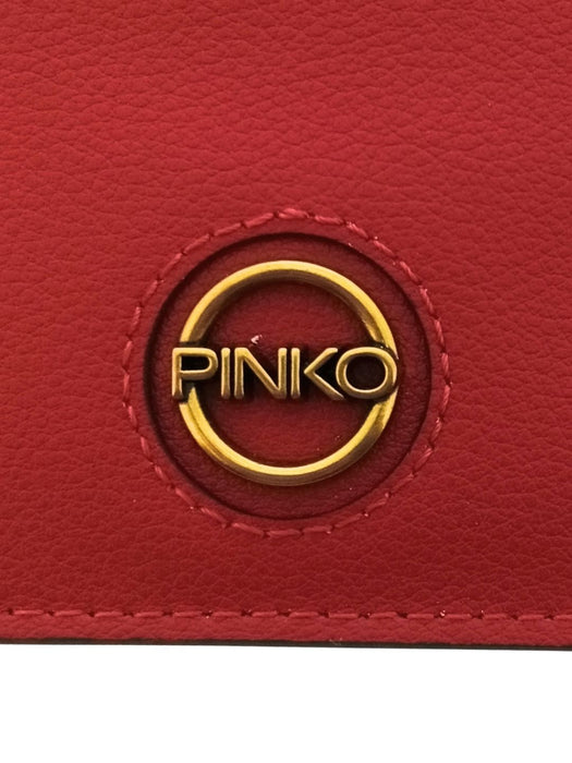 Pinko Women's Red Zip Card Holder with Wrist Strap