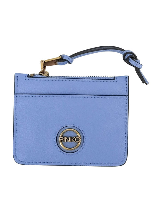 Pinko Women's Blue Zip Card Holder with Wrist Strap
