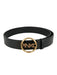 Pinko Women's Black Round Logo-Buckle Leather Belt-Medium