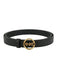 Pinko Women's Black Round Logo-Buckle Leather Belt-Small