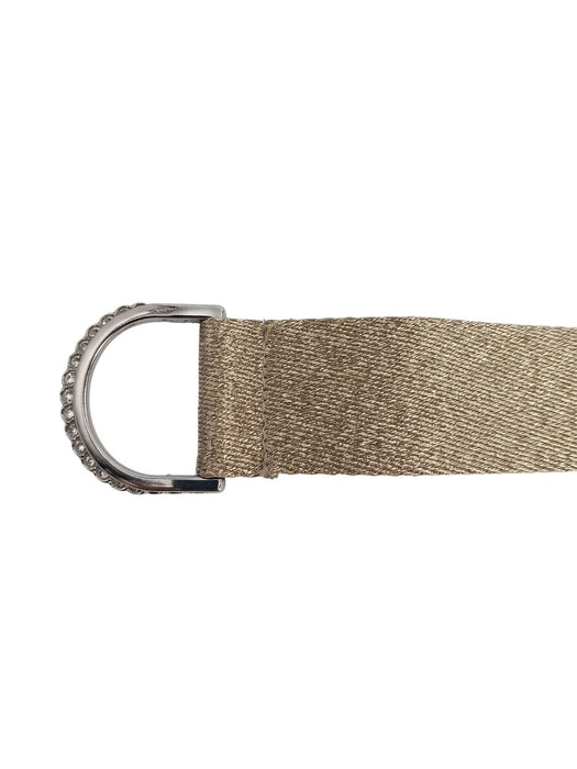 Pinko Women's Gold Woven Metallic Polyester Belt-Medium