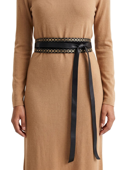 Pinko Women's Black Leather Sash Leather Belt