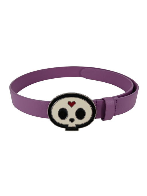 Pinko Women's Purple Statement Logo-Buckle Leather Belt-Medium