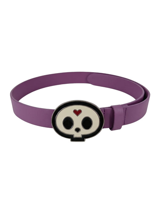 Pinko Women's Purple Statement Logo-Buckle Leather Belt-Medium
